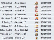 Liga Española 2010/11 1ª División: horarios y retransmisiones de la Jornada 31 con Barcelona-Almería y Athletic-Real Madrid