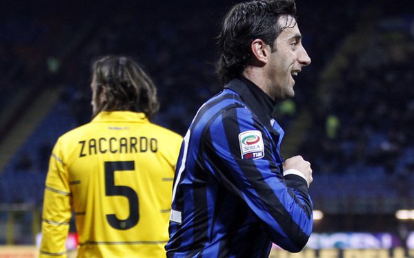 El delantero argentino Diego Milito, jugador del Inter de Milán