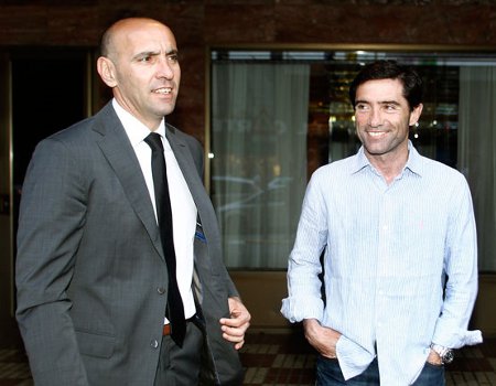Marcelino Marcelino Garcia, junto a Monchi, en Sevilla