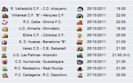 Horarios Jornada 1 Segunda División