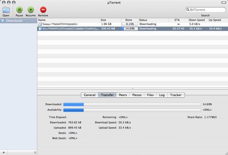 µTorrent en preparación