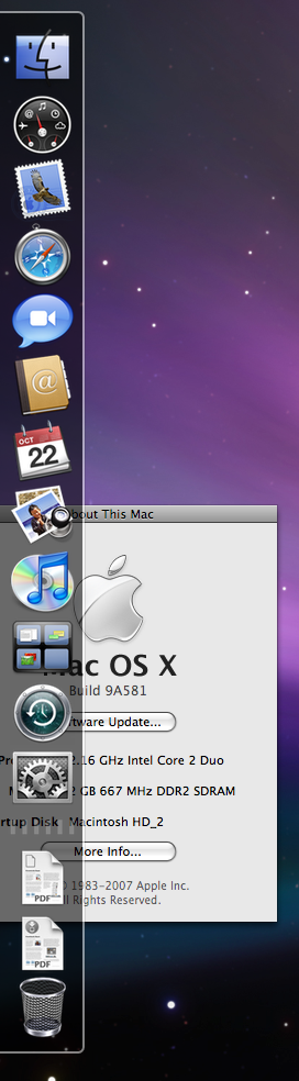 Cambios en el aspecto del dock de Leopard