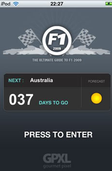 Aplicación para seguir el campeonato del mundo de F1 para el iPhone e iPod Touch