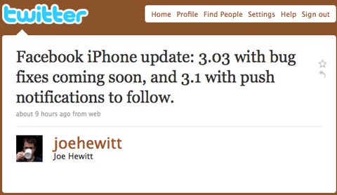 Pronto tendremos FaceBook 3.03 para iPhone