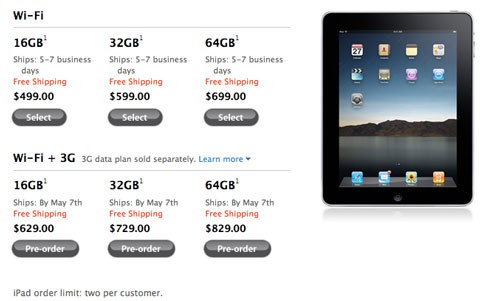 El iPad 3G se empezará a enviar el 7 de Mayo en EEUU