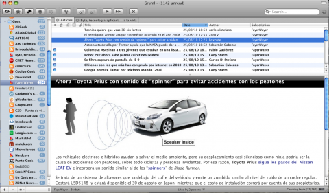 12374Gruml: un cliente de escritorio para Google Reader