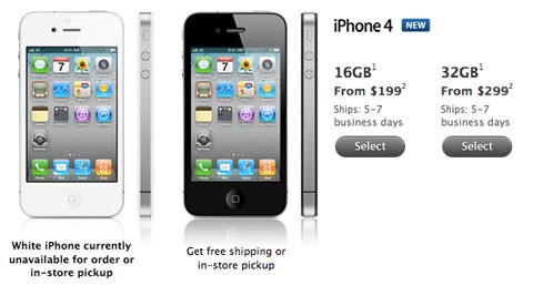 Apple reduce el tiempo de entrega del iPhone 4