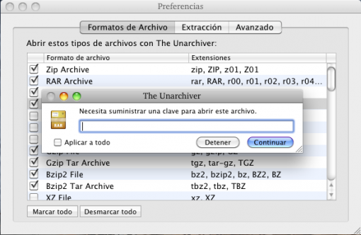 Extractor de archivos para Mac: The Unarchiver
