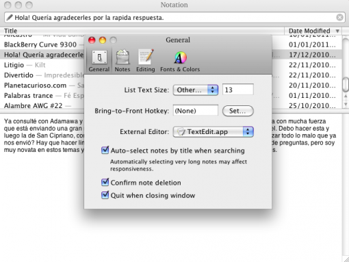 Toma notas rápidas con Notational Velocity