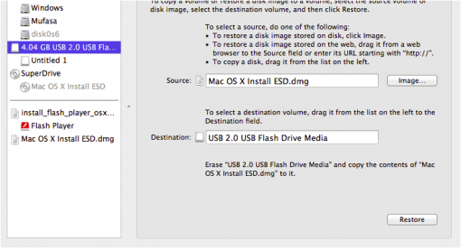 diskutil Lion a USB o DVD