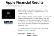 Apple presenta resultados fiscales el próximo 18 de octubre