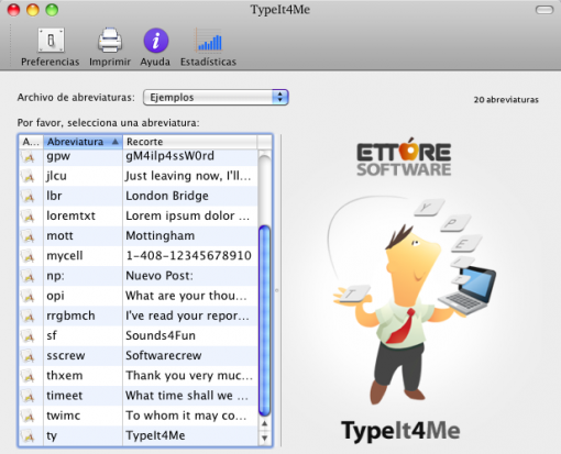 TypeIt4Me, el mejor expansor de texto para Mac OS X
