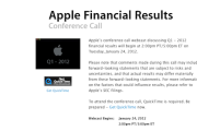 26180Apple presentará sus resultados financieros del primer cuarto de 2012 el 24 de Enero