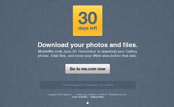 Mail de aviso de MobileMe