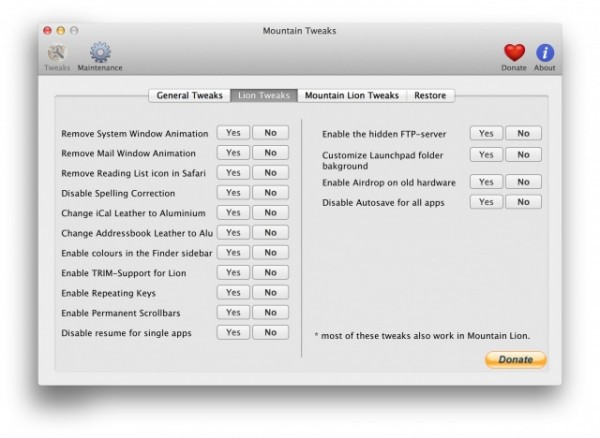 Mountain Tweaks