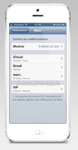 notificaciones individuales para cada cuenta de mail