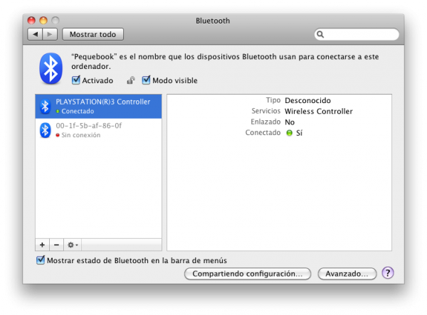 Configurar DualShock 3 en Mac OS X