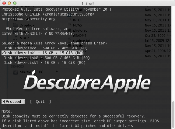 Cómo recuperar archivos en Mac con PhotoRec