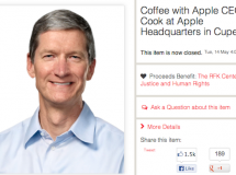 Al final, tomarte un café con Tim Cook sale por casi medio millón de Euros