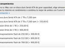 Nuevas opciones de almacenamiento SSD de 256 GB y 512 GB para los iMac