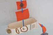 3843Manualidades con niños: Un barco reciclado