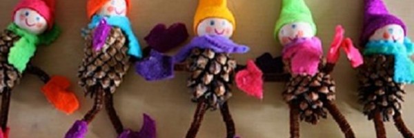 Más manualidades con piñas para niños