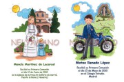 11302Primera Comunión: Recordatorios personalizados de Nely a mano
