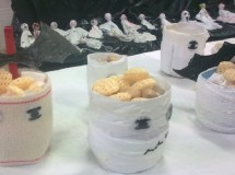 Manualidades para Halloween: Cuencos-Momia para los caramelos o aperitivos