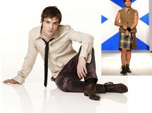 Ed Westwick (Chuck), de Gossip Girl, desfila luciendo una falda