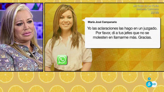 María José Campanario responde a Belén Esteban