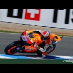 Casey Stoner también domina en mojado en el Warm Up de MotoGP en Jerez