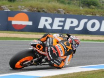 Marc Márquez contento con su primer día de test Moto2 en Estoril