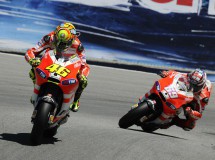 Rossi y Hayden satisfechos con su ritmo, pero lejos de los líderes en Laguna Seca