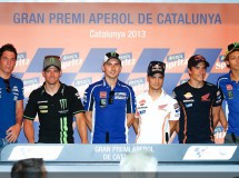 Pedrosa, Lorenzo, Rossi, Márquez, Espargaró y Crutchlow en la rueda prensa MotoGP Catalunya