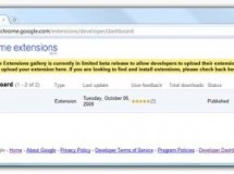 La galería de extensiones de Chrome abierta para los desarrolladores