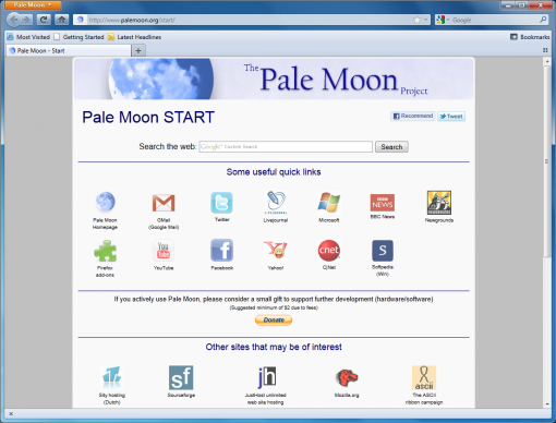 Pale Moon, un firefox más rápido y seguro