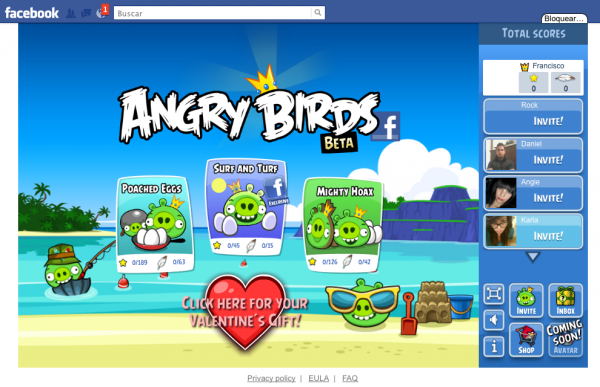 Angry Birds Angry Birds para Facebook