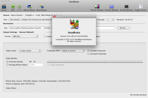 handbrake Handbrake 0.9.6