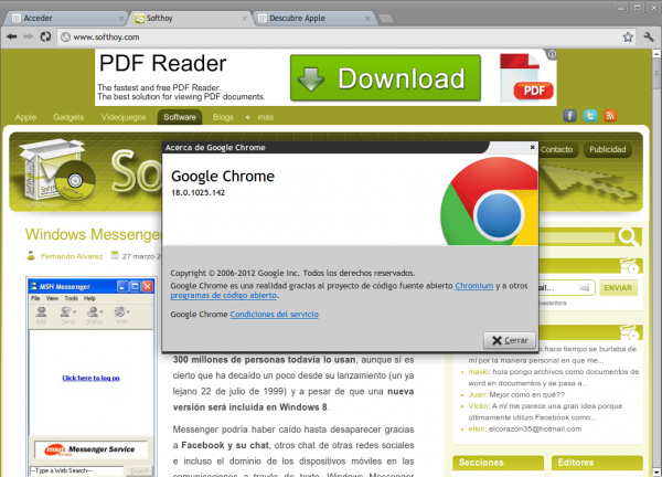 Google Chrome 18 con mejoras gráficas