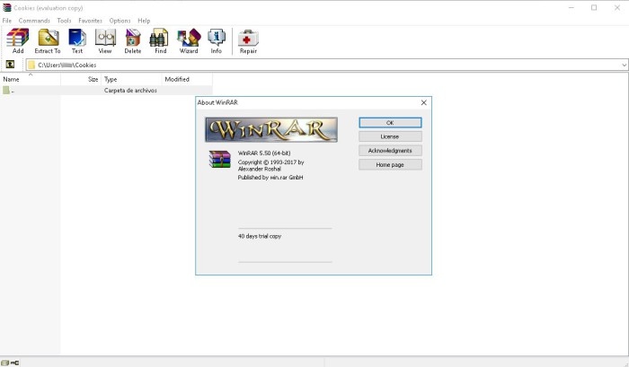 Y también disponible Winrar 5.50