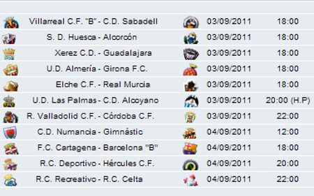 Liga Española 2011/12 2ª División: previa, horarios y retransmisiones de la Jornada 3