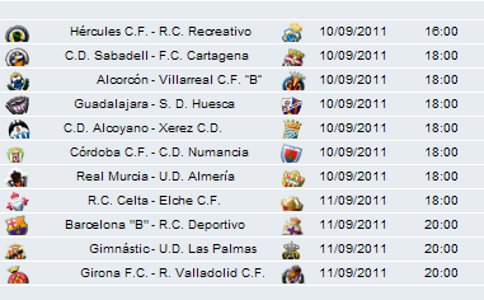 Liga Española 2011/12 2ª División: previa, horarios y retransmisiones de la Jornada 4