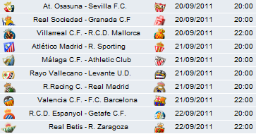 Liga Española 2011/12 1ª División Jornada 5: horarios y retransmisiones con Valencia-Barcelona y Racing-R. Madrid