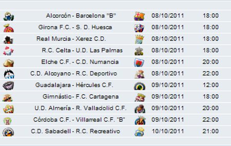 Liga Española 2011/12 2ª División: previa, horarios y retransmisiones de la Jornada 8