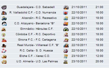 Liga Española 2011/12 2ª División: previa, horarios y retransmisiones de la Jornada 10