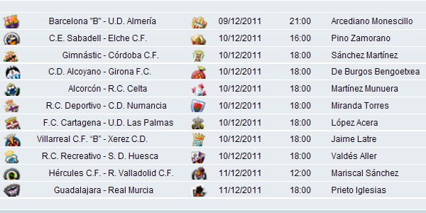 Liga Española 2011/12 2ª División: previa, horarios y retransmisiones de la Jornada 17