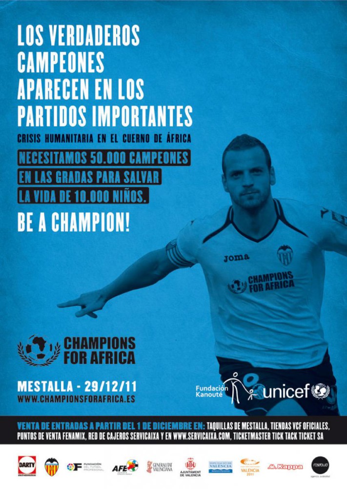 Mestalla acogerá la IV Champions For Africa organizada por UNICEF y la Fundación Kanouté