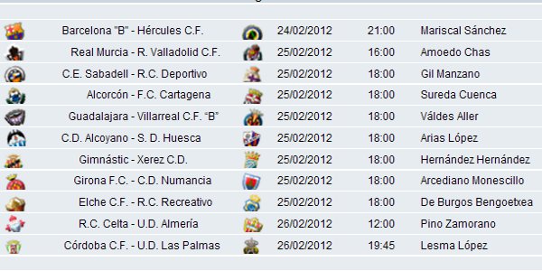 Liga Española 2011/12 2ª División: horarios y retransmisiones de la Jornada 26