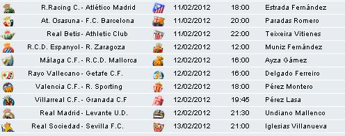 Liga Española 2011/12 1ª División: horarios y retransmisiones de la Jornada 23