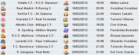 Liga Española 2011/12 1ª División: horarios y retransmisiones de la Jornada 23